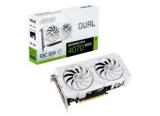 ASUS Dual GeForce RTX 4070 SUPER EVO White OC Edition 12GB GDDR6X (DUAL-RTX4070S-O12G-EVO-WHITE) grafična kartica, PCIe 4.0, 1xHDMI 2.1a, 3xDisplayPort 1.4a