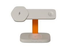 CANYON wireless charger HEXAGON WCS-310 3in1 LightGrey/Orange