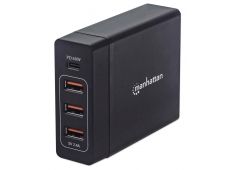 Polnilna postaja za 4 naprave MANHATTAN - 72W, 1xUSB-C (PD 3.0) in 3xUSB-A 5V/2,4A - 102124 - 766623102124