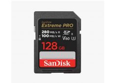 SDXC SANDISK 128GB EXTREME PRO, UHS-II, 280/100MB/s, V60, U3, C10 - SDSDXEP-128G-GN4IN - 619659202132