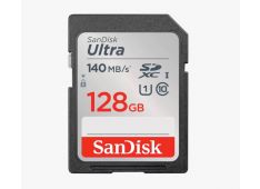 SDXC SanDisk 128GB Ultra, 140MB/s, UHS-I, C10 - SDSDUNB-128G-GN6IN - 619659200190