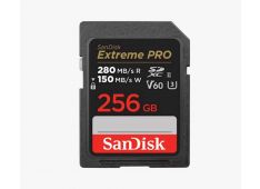 SDXC SANDISK 256GB EXTREME PRO, UHS-II, 280/150MB/s, V60, U3, C10 - SDSDXEP-256G-GN4IN - 619659202149