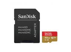 SDXC SANDISK MICRO 512GB EXTREME, 190/130MB/s, A2, UHS-I, U3, V30, C10, adapter - SDSQXAV-512G-GN6MA - 619659189648