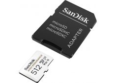 SDXC SANDISK MICRO 512GB HIGH ENDURANCE VIDEO, 100/40MB/s, UHS-I, U3, C10, V30, adapter - SDSQQNR-512G-GN6IA - 619659205003