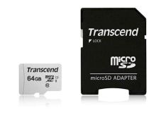 SDXC TRANSCEND MICRO 64GB 300S, 100/20MB/s, C10 - TS64GUSD300S-A - 760557842088