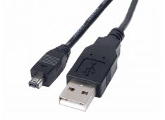 USB kabel TIP A moški-B 4-p mini moški 1,8m, črni